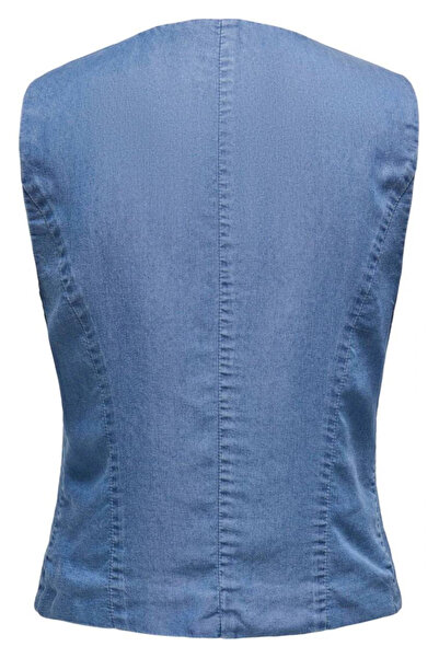 ONLY Women's T-Shirt Sleeveless Buttoned Jean Vest 15337941 Blue