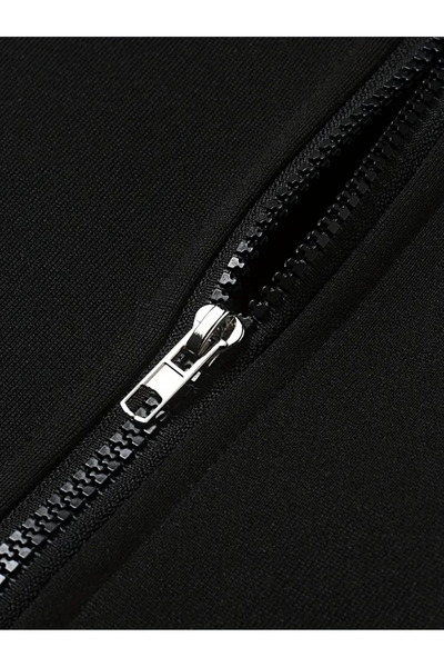 Touz Moda Стрітвір з принтом, оверсайз, на блискавці, чорний, унісекс, з капюшоном