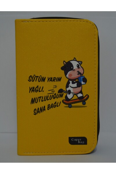 Akabi حامل أقلام كابي ميلك نصف دهني بثلاثة أقسام