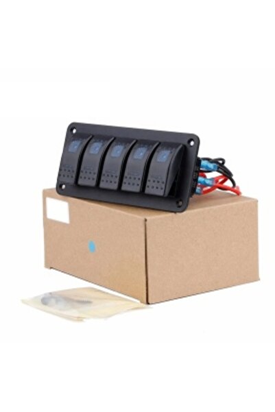 DELUXETUNING Panou de butoane automat cu 5 butoane LED, ON-OFF, universal, 12-24 V