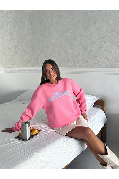 Zeynep Öykü Style سويت شيرت نسائي ممتاز من القطن الممشط بثلاث خيوط داخلية ومق...