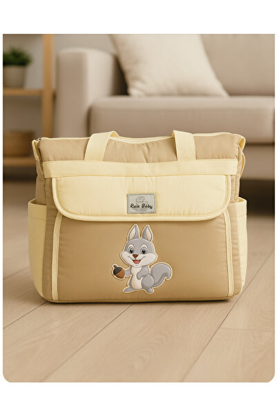 Rain Baby حقيبة العناية بالطفل على شكل سنجاب، حقيبة أطفال مريحة للأم