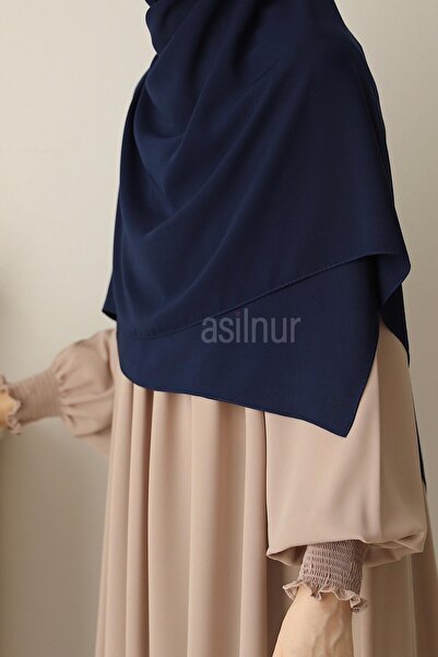 ASİLNUR Elif Large Size Scarf 120X120 Navy Blue
