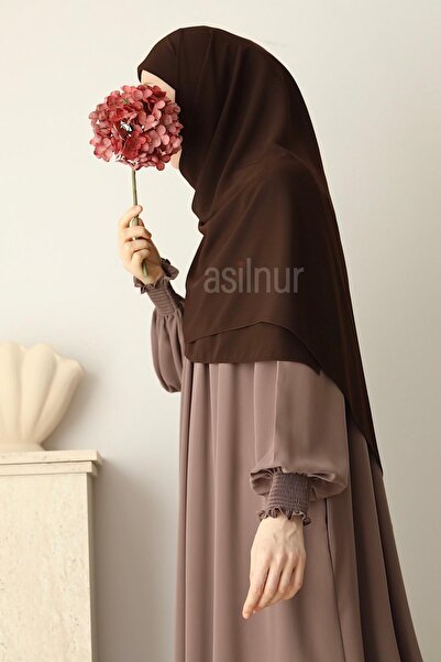 ASİLNUR Elif Large Size Scarf 120X120 Brown