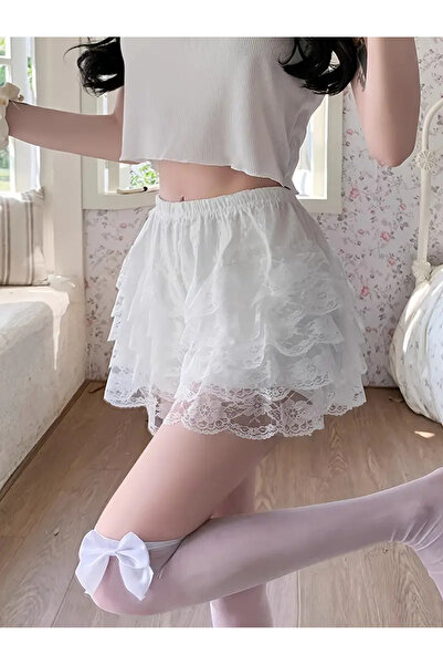 WasWink Kadınların Yüksek Bel Siyah Dantel Etek Külotları - Nefes Alabilir,Esnek Bel Bandı, Bol Kesim