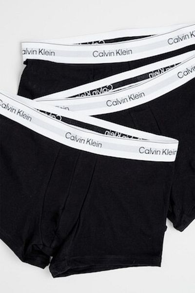 Calvin Klein , Set of Boxers with Logo Band at Waist - 3 Pairs, Black, Faded Black, L