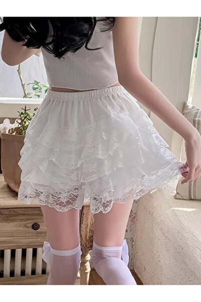 WasWink Kadınların Yüksek Bel Siyah Dantel Etek Külotları - Nefes Alabilir,Esnek Bel Bandı, Bol Kesim