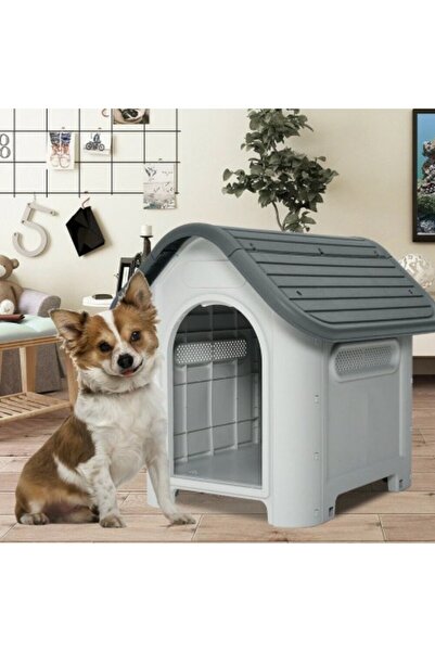 Kardett Cusca pentru Caini din Plastic Rezistent, casuta caini, 75x60x66 cm, Ventilata, pentru Exterior si I