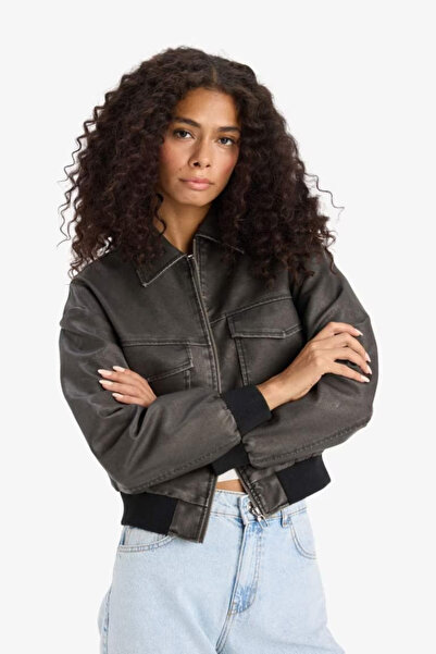 DeFacto Women's Leather Coat E8536Ax/Ar228