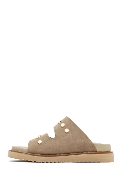 Derimod Women's Mink Suede Leather Slippers 25Sfd180810