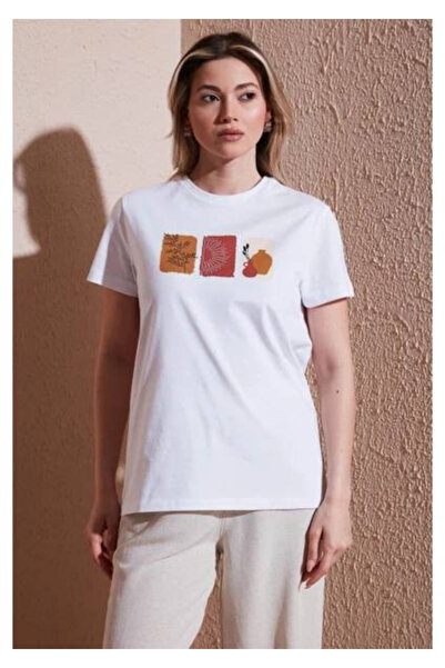 Fashion Friends Printed White Women's T-Shirt 25Y0300K1