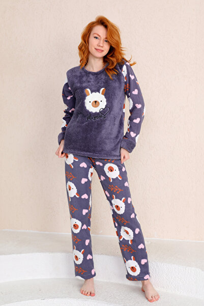 BAMBUTKİDS Welsoft Polar Kadın Pijama Takımı – Kışa Özel Yeni Yıl Serisi