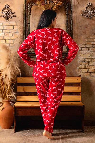 BAMBUTKİDS Plus Size Women's Fleece Plush Pajama Set