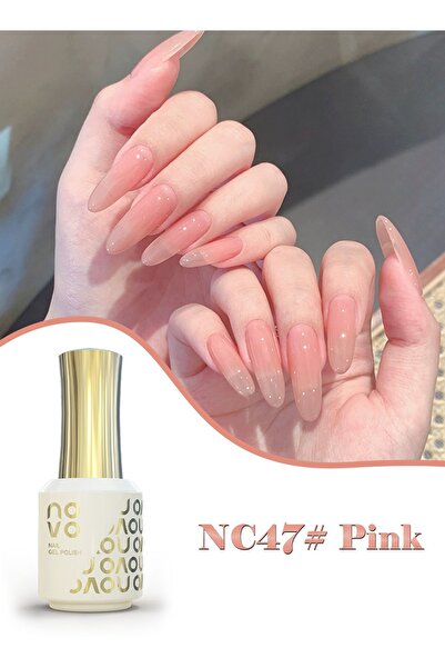 No-vo Jelly Gel Nail Polish, Sheer Nail Polish, UV LED Gel for DIY 12ml-NC47# Pink