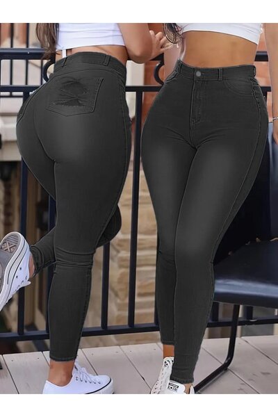 leyla sanat sanata yeni bir bakış açısı Leyla a New Perspective on Art Art Women's High Waist Slim Fit Jeans
