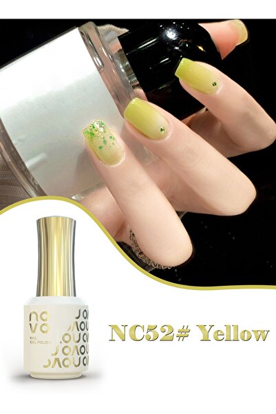 No-vo Jelly Gel Nail Polish, Sheer Nail Polish, UV LED Gel for DIY 12ml-NC52# Yellow