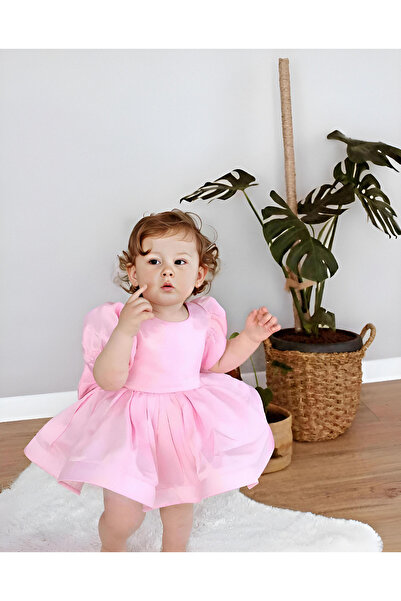 bright moon Girls Satin Party Birthday Dress