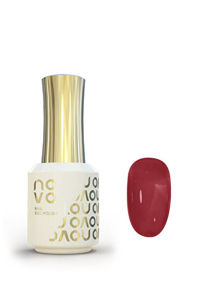 No-vo طلاء أظافر جيلي، طلاء أظافر شفاف، جل UV LED للاستخدام المنزلي 12 مل-NC128# أحمر