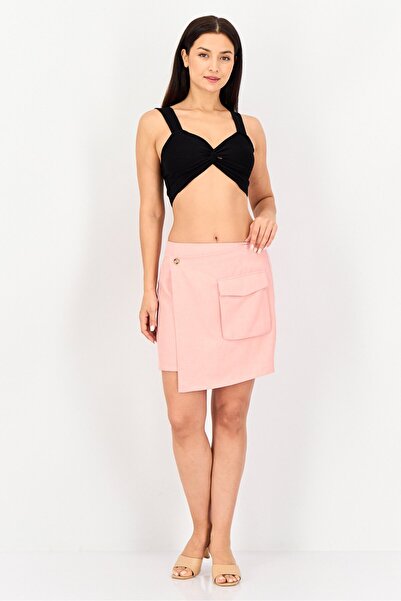 Reserved Women Solid Mini Skirt, Blush Pink