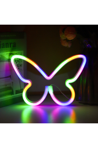 Choice ضوء نيون LED على شكل فراشة ملونة على شكل حب الفراشة، مناسب لغرفة الفتي...