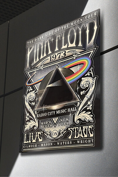 DekorHane Metal Print - Pink Floyd Painting – the Dark Side of the Moon 1973 Concert Poster, Retro Wall Decor