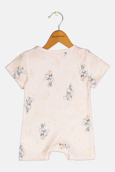 Disney Toddlers Girl Short Sleeve Mickey Mouse Print Bodysuits, Pink