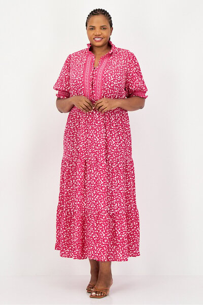 LONDON TIMES Women Plus Size Floral Print Maxi Dress, Muticolor