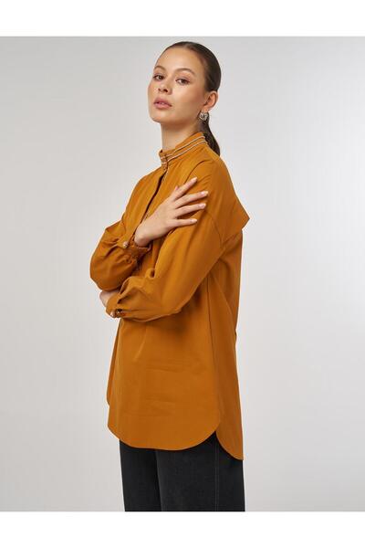 KYR Beaded Cotton Tunic Pumpkin