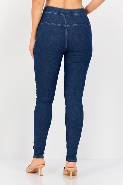 JDY Women Skinny Fit Solid Stretchable Jeans, Blue