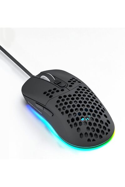 erorex Dune Voyager Usb Gaming Mouse Honeycomb Design 1 12800 Dpi Adjustable Rgb Lighting 7 Programmable