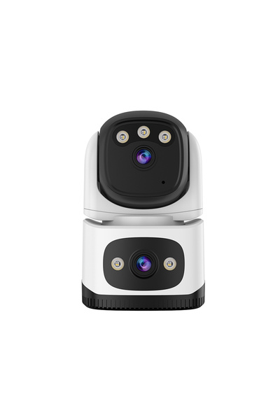 vizzyo Cameră WiFi Dual Home Defender, 8 MP, Acoperire Panoramică 360°, Viziune Nocturna, Detecție Mișcare