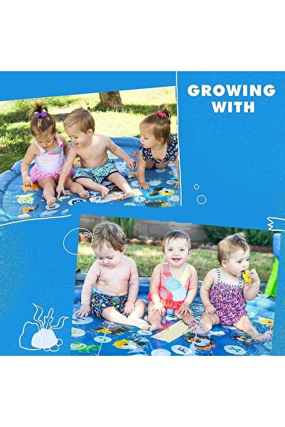 erorex Splash Pad Toddlers Sprinkler Kids Water Party Spray Play Mat Baby Wading Pool Learning Toy Water
