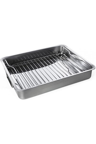 erorex طبق فرن مع رف، ستانلس ستيل، فضي، 40 × 32 × 7 سم، ستانلس ستيل، كونسيس