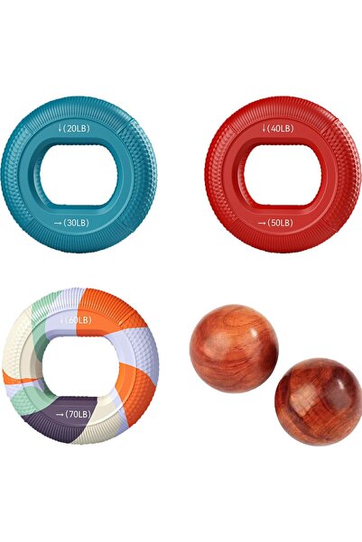 erorex مجموعة تقوية قبضة اليد، 3 حلقات مقاومة، 20 70 رطل، 2 كرة باودينغ، تمارين الصحة الصينية، الإجهاد