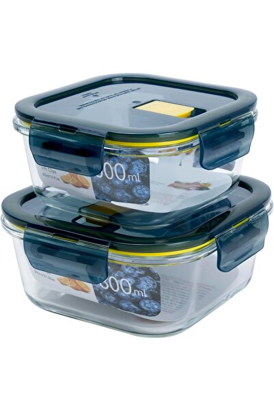 erorex 2Pcs Borosilicate Glass Food Saver Set Vent 500Ml & 800Ml Capacity, Openable Secure Air Vents,