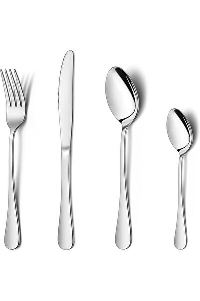 erorex 24 Piece Silverware Set, Stainless Steel Flatware Cutlery Set Eating Utensils 6, Spoons Forks