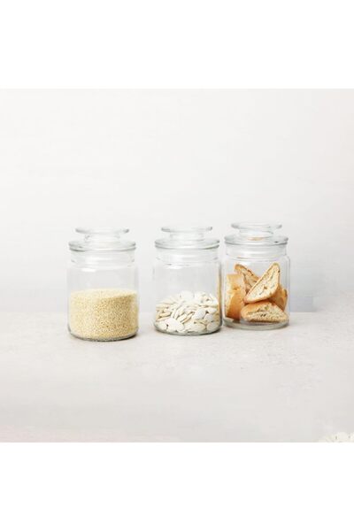 erorex 3 Piece Airtight Durable Kitchen Glass Canister Set Clear 750Ml 51094
