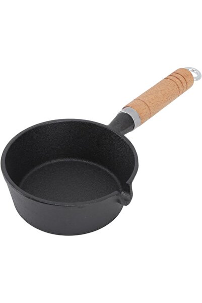 erorex Mini Egg Frying Pan Cast Iron Omelette Skillet Wooden Handle Pre Seasoned Nonstick Fry Pan Indoor &