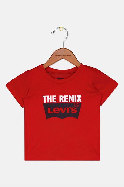 Levi's Toddler Boy Round Neck Short Sleeve Printed T-Shirt, Red