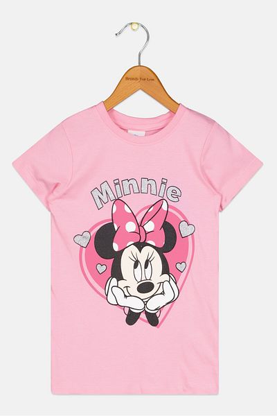 Disney Kids Girl Mickey And Friends Graphic Print T-Shirt, Pink