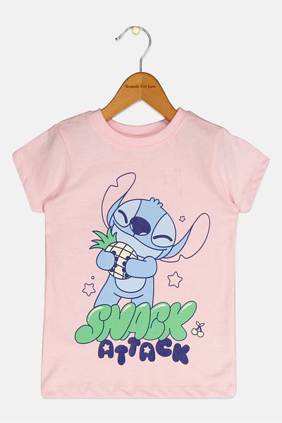Disney Toddlers Girl Short Sleeve Graphic Print T-Shirt, Pink