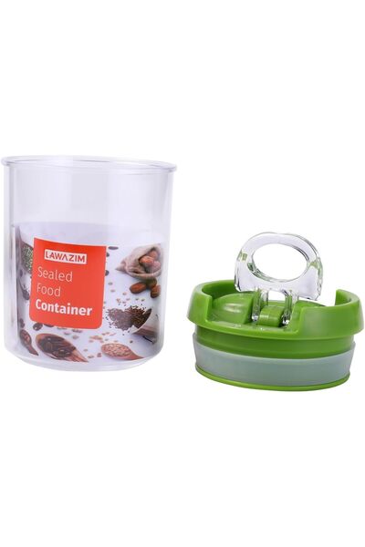 erorex Sealed Food Container 7X10Cm Round Green Leak Proof Bpa Free Plastic Container Food Coffee Herbs