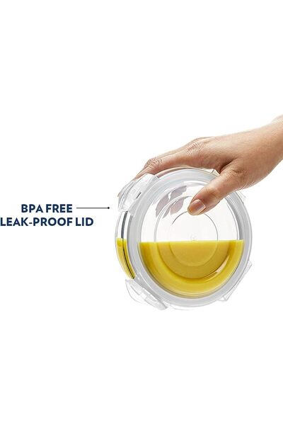 erorex Klip N Store Round Glass Storage Container Air Tight Lid Food Storage Container Microwave Safe