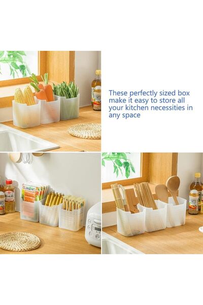 erorex 3 Pcs Refrigerator Organizer Box, Fridge Side Door Storage Containers Plastic Translucent, Kitchen