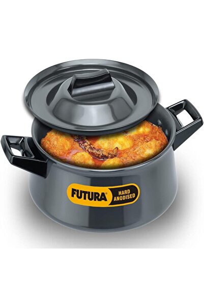 erorex قدر طهي فوتورا الصلب المؤكسد (هاندي) بغطاء فولاذي، سمك 4.06 مم، 3 لترات، أسود