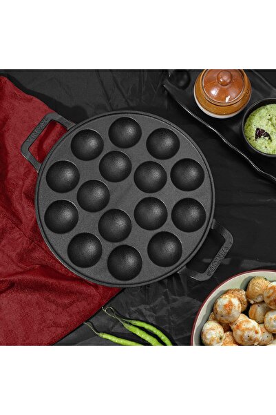 erorex Legacy (Cast Iron) Paniyarakkal Pan 15 Cups. Dia 25Cm