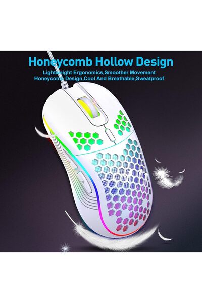 erorex Wired Gaming Mouse ماوس الألعاب Rgb Backlight 6 Buttons Adjustable 7200 Adjustable Dpi Ergonomic