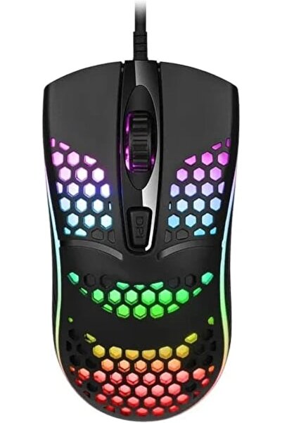 erorex ماوس بصري USB سلكي للألعاب مزود بإضاءة خلفية LED ومنفذ USB للكمبيوتر المحمول
