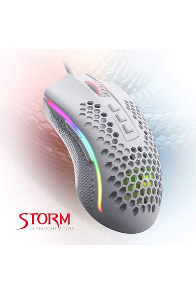 erorex ماوس ألعاب M808 Storm خفيف الوزن RGB 85G خفيف الوزن للغاية Honeycomb Shell 12 400 نقطة في البوصة مستشعر بصري 7
