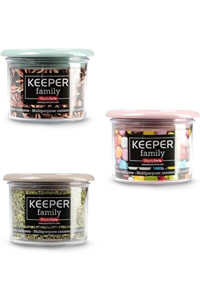 erorex Multipurpose Canister 160Ml 8X8X6Cm Clear With Assorted Colors Lid